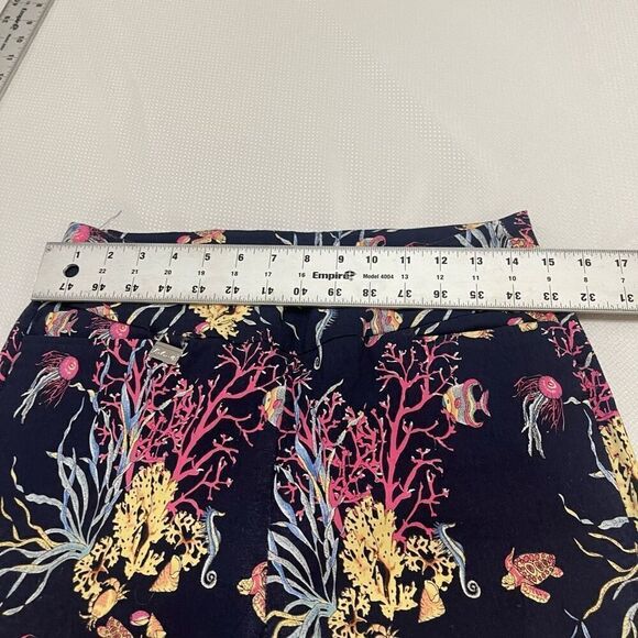 Lulu B Navy Blue Tropical Fish Capri Size 12 - Picture 4 of 8
